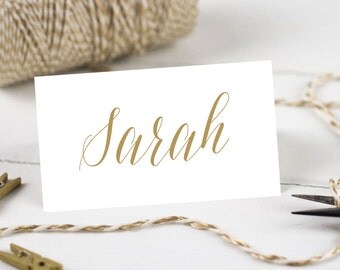 Personalised Printable, Wedding Place Cards,Name Cards - Gold Script Collection