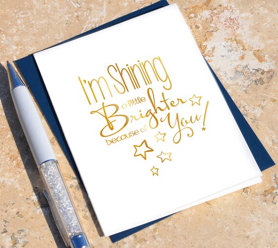 Gold Foil Card Foil Greeting Card Gold Foil Note Cards Gold