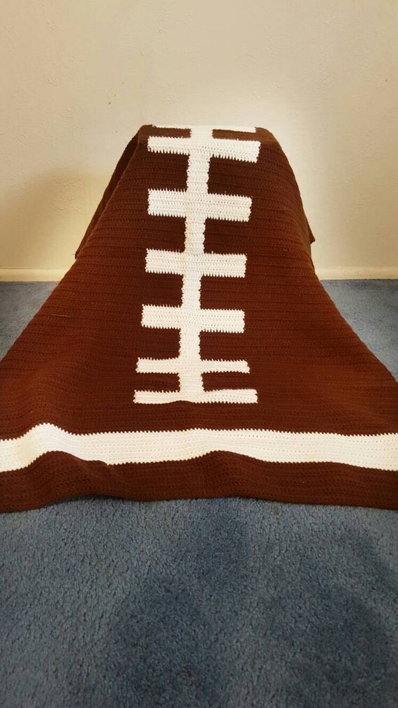 Handmade crochet Football Blanket.Football by MyCrochetBlankets