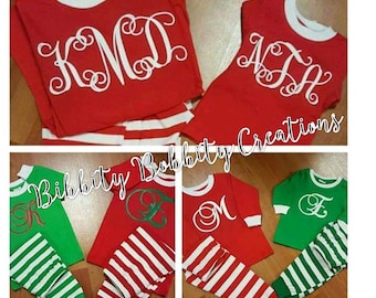 Personalized / Monogrammed Matching Christmas Pajamas for Adults and Children