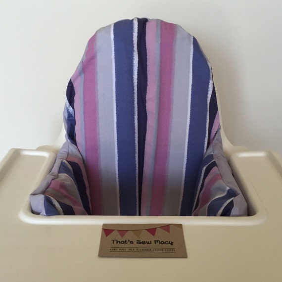 Purple striped IKEA Antilop highchair high chair by ThatsSewMacy