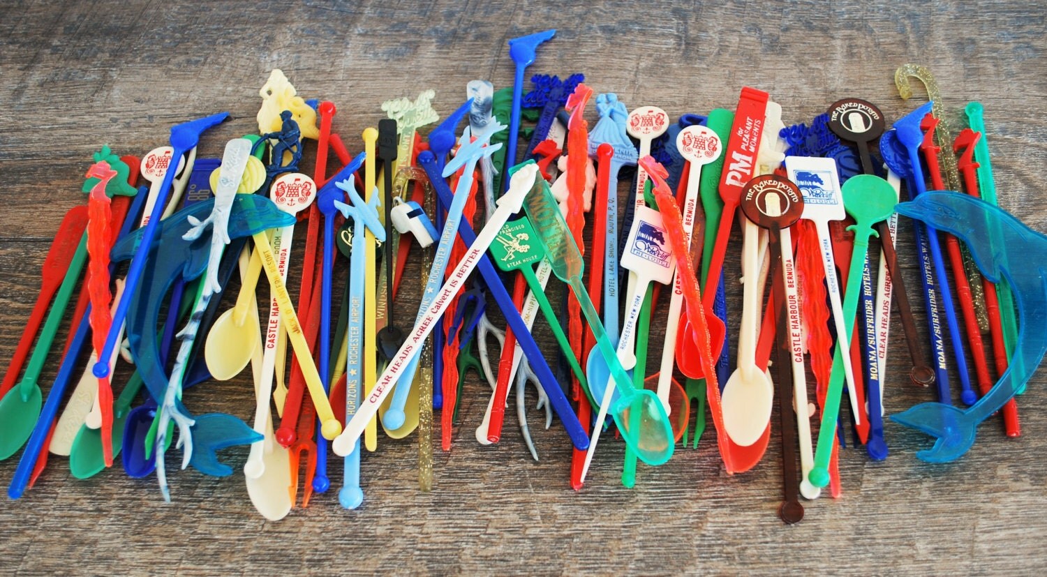 Vintage Swizzle Stick Collection / Retro Barware / Casino