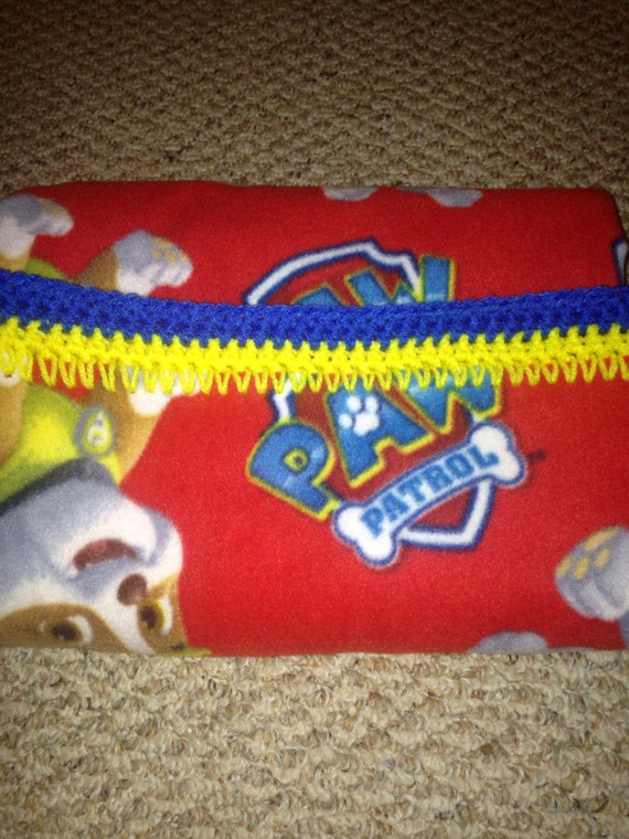 Paw Patrol NoSew Fleece Blanket Afghan with Crochet Edge No