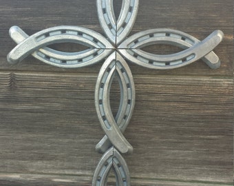 Handmade Horse Shoe Cross