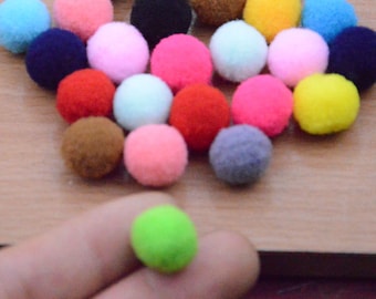 100pcs 15mm assorted Polyester Pom poms ball.pom pom ball.mix color pom pom ball finding. jewelry making