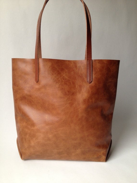 Brown Leather Tote Large Soft Leather Bag by JulietteRoseDesigns