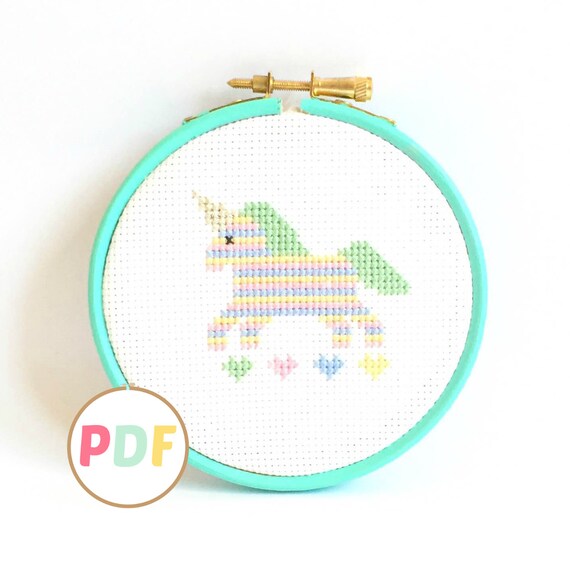 Easy unicorn cross stitch pattern