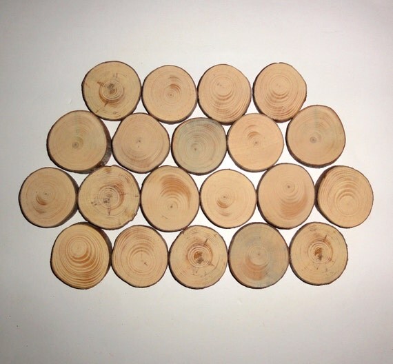 30 Pc Pine tree Log Slices Wood Discs Rustic Wedding