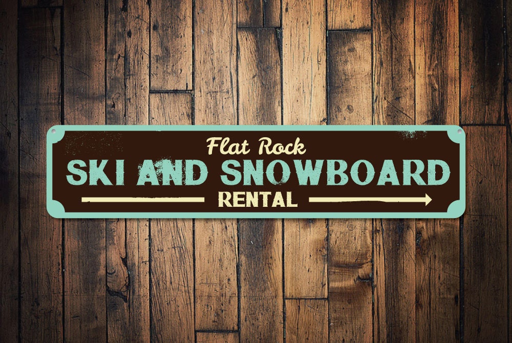 Ski & Snowboard Sign Personalized Ski Rental Arrow Sign