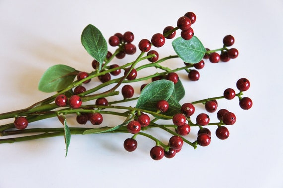 6 x red berry branches berry twig artificial berry floral 6 x red berry branches berry twig artificial berry floral