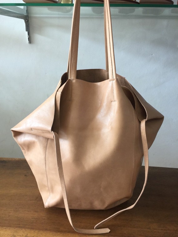 Leather Tote Slouch Bag Tan Handbag Leather Handbag