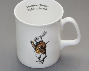 Alice In Wonderland Bone China Mug - The White Rabbit