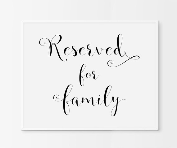 Reserved For Family SignWedding PrintablesWedding by maliladesigns