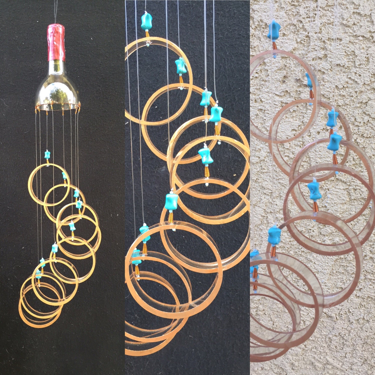 Unique Wine Lover Gift Handmade Hand Cut Upcycled Bottle Unique Wine Lover Gift Handmade Hand Cut Upcycled Bottle Wind Chimes Recycled Art Glass