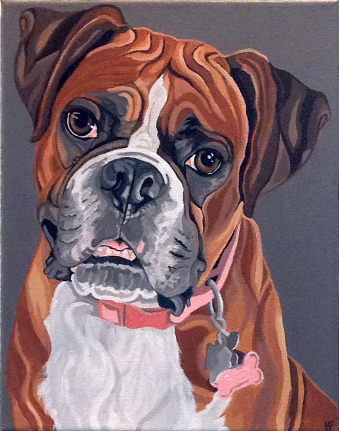 Custom Pet Portrait Hand painted in Acrylic by PetPortraitsbyHolly