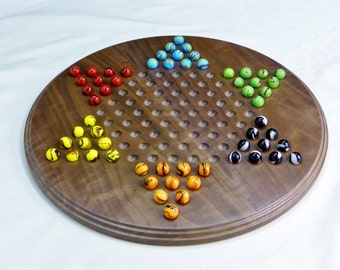 Chinese checkers with marbles | walnut Chinese checkers board