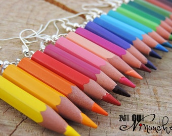 Choice of color pencils earrings a pair for the teacher's gift