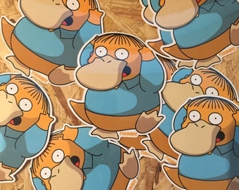 Ralph x Psyduck Pokemon Vinyl Die Cut Sticker