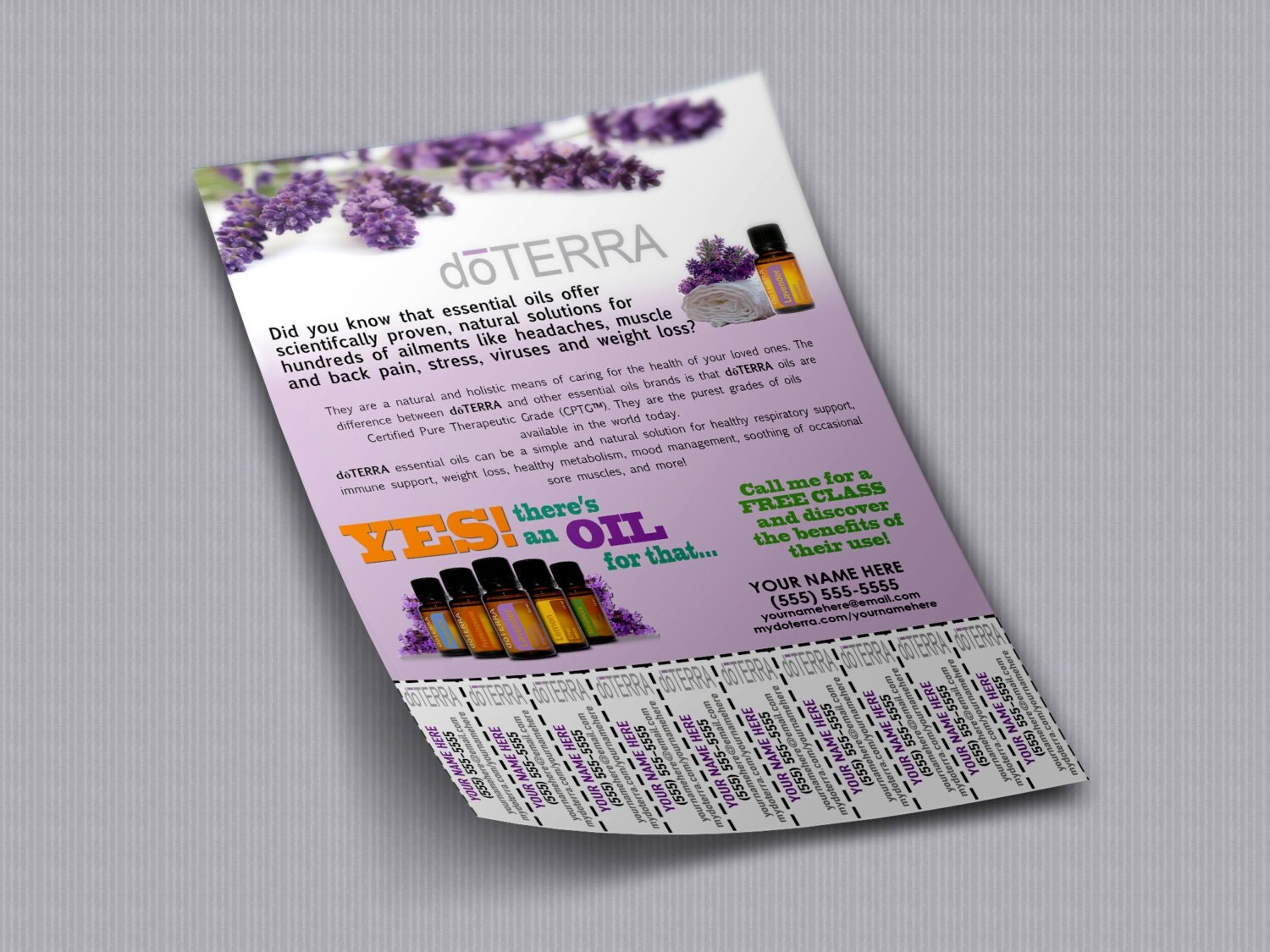 DoTerra Contact Flyer DoTerra Oil Customized Print