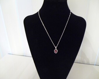 Pendentif Grenat ronde naturelle / Quartz blanche & Chaîne argent 925 ***Expédition gratuite Canada*****Cadeau idéal