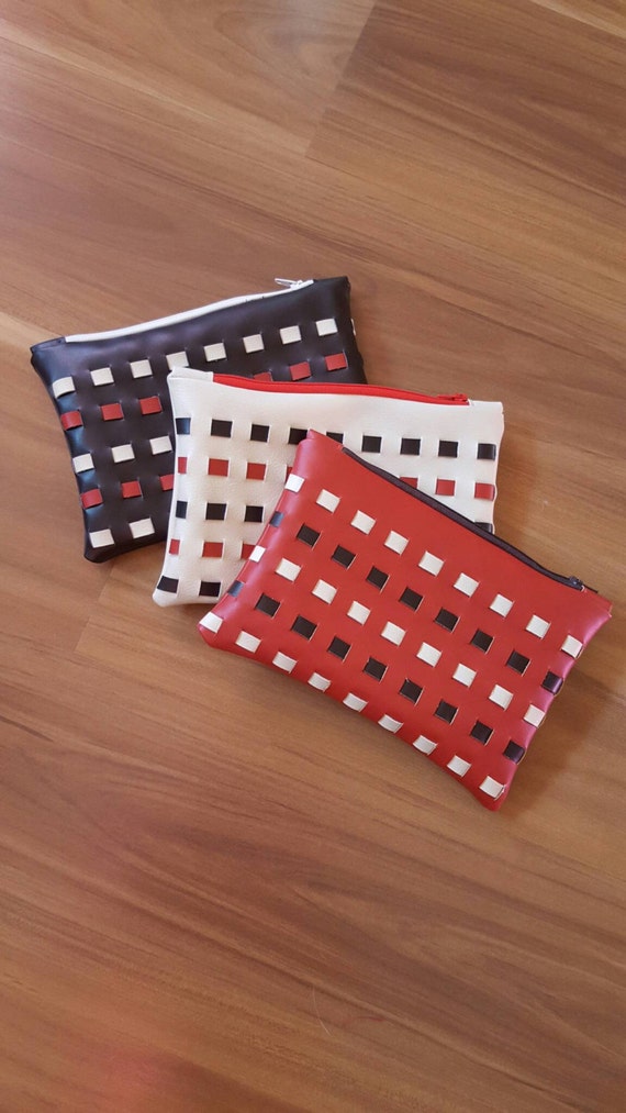 basket weave clutch bag