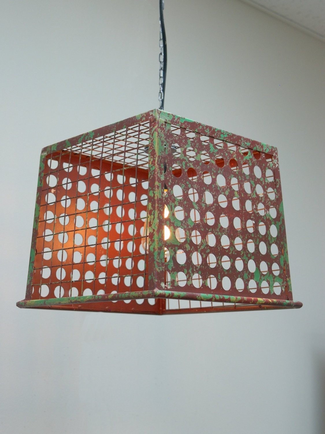 Hanging Metal Wire Basket Pendant Light Fixture country