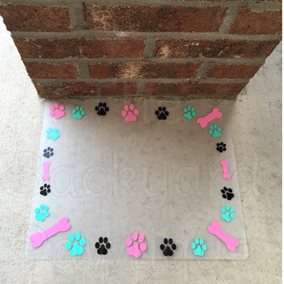 personalized pet bowl mat pet feeding mat by TheBackyardPawtique