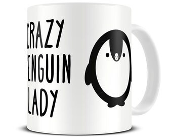 Crazy Penguin Lady Mug - penguin gift - penguin mug - MG 457