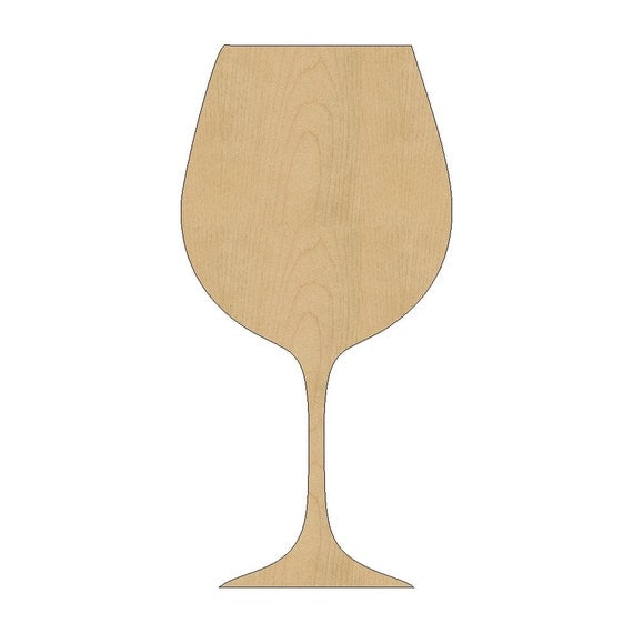 Wine Glass Cutout Shape Laser Cut Unfinished Wood Shapes
