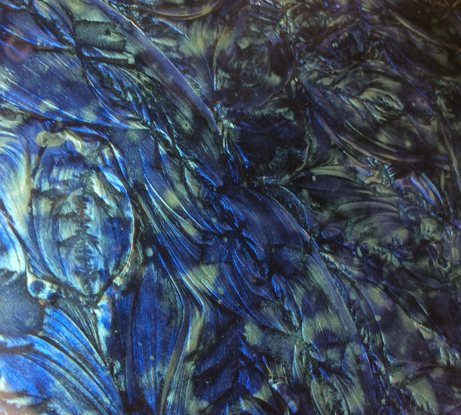 Sheet BLUE & BLUEGREEN Van Gogh Glass Stained Glass Mosaic