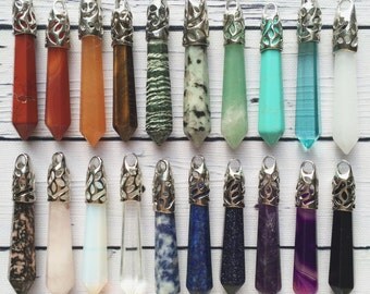 Boho Crystal Necklace / Crystal Necklace, Gemstone Necklace, Opalite Necklace, Natural Crystal Necklace, Charm Chokers, Boho Opal Necklace