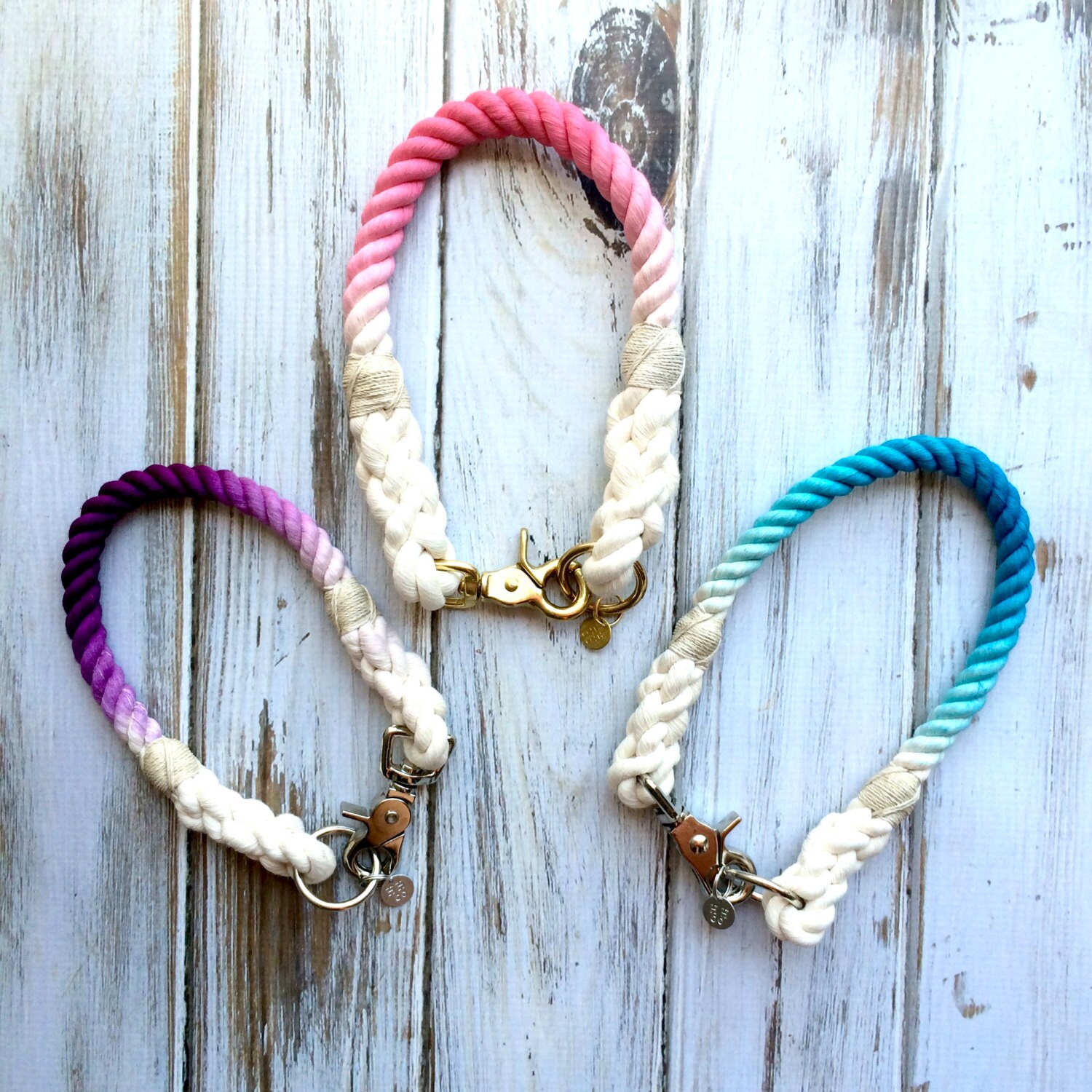 Handdyed Snap Hook Dog Collar NonChoke ornamental collar