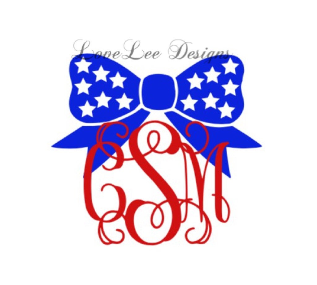 Download American Bow Monogram Decal 4th of July Car Decal Yeti