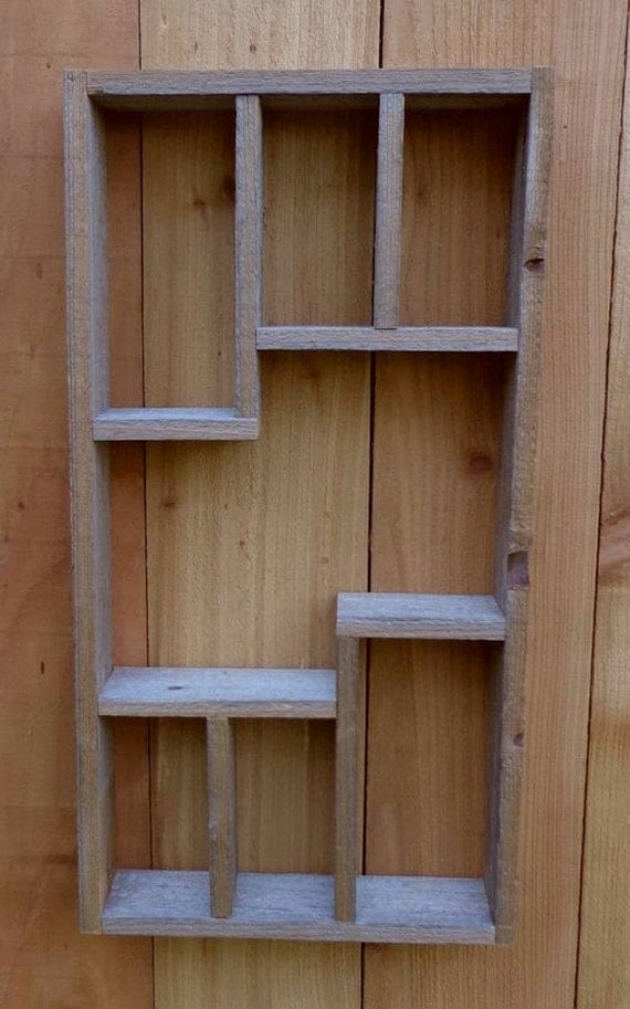 Weathered Cedar Display Shelf 22 Tall