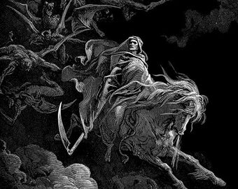 Gustave Doré "Death on the Pale Horse" Digital Poster, Printable Digital Art