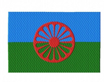Gypsy Flag Filled Stitch Embroidery Design, 7 Sizes, Instant Download