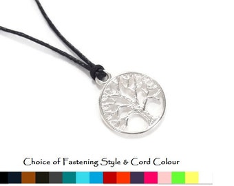 Tree of Life Pendant Necklace (cord colour options) - Mens pendant necklace - Mens Cord necklace - Mens Tree of Life necklace