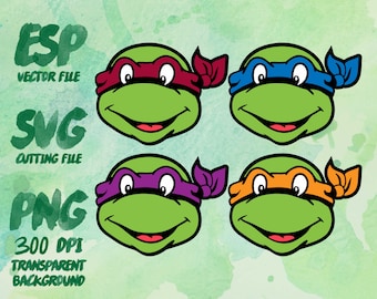 Ninja Turtle Clipart , SVG Cutting , ESP Vectors files , T shirt , iron on , sticker ,Personal Use