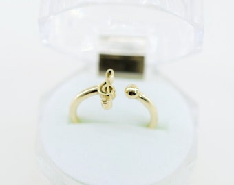 G Clef Treble Clef Ring.Gold Ring.Music Ring. Gold Musical Note Ring. Musical Gift. Sol Key Ring. Music Jewelry. Music Lovers Ring Gift
