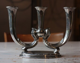 Art Deco Silver Candlestick Holder
