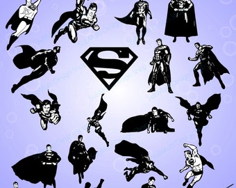 superman silhouette / 20 superman / High Quality / superman digital silhouette / superman SVG / EPS / PNG / vector files / printable