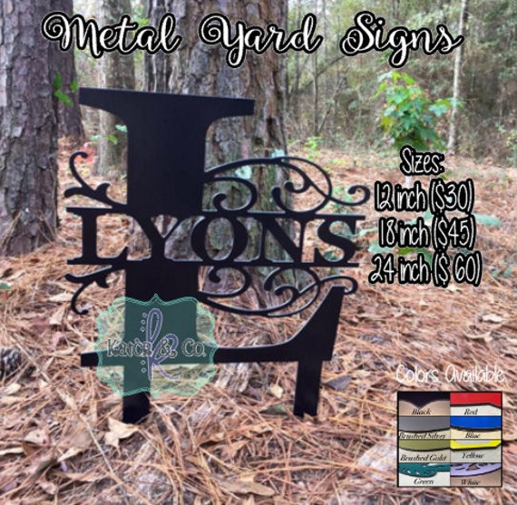 Metal Yard Sign by KatorandCo on Etsy