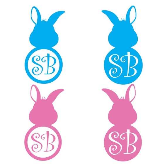 Download Peep Easter Bunny Cuttable Design Frame Monogram SVG DXF EPS