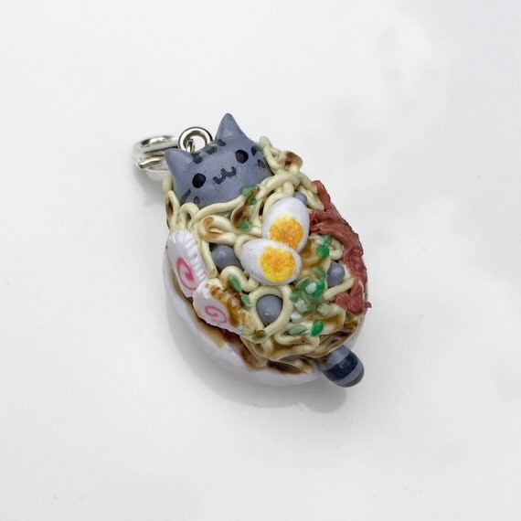 pusheen eating ramen plush