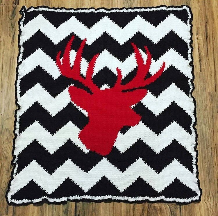 Crochet graphghan pattern graph deer blanket afghan crochet