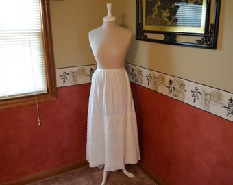 Crocheted Petticoat, Antique Skirt, 1910 Clothing, Hand Crocheted Dress, #326
