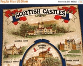 SALE 25% OFF Vintage Pure Cotton Scottish Castles Souvenir Tea Towel - By artist Clive Mayor - Vista - Scotland Heritage Tea Towel SALE 25% OFF Vintage Pure Cotton Scottish Castles Souvenir Tea Towel - By artist Clive Mayor - Vista - Scotland Heritage Tea Towel