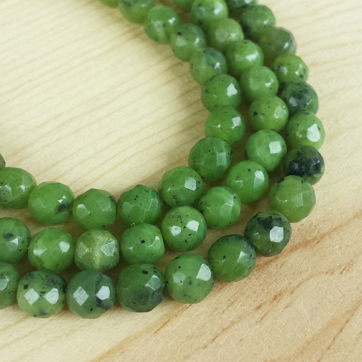 Faceted BC Jade >> 6mm Faceted Round Beads >> 15.5