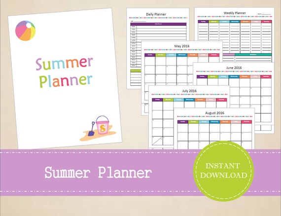 Summer Planner Summer Vacation Planner Daily Summer