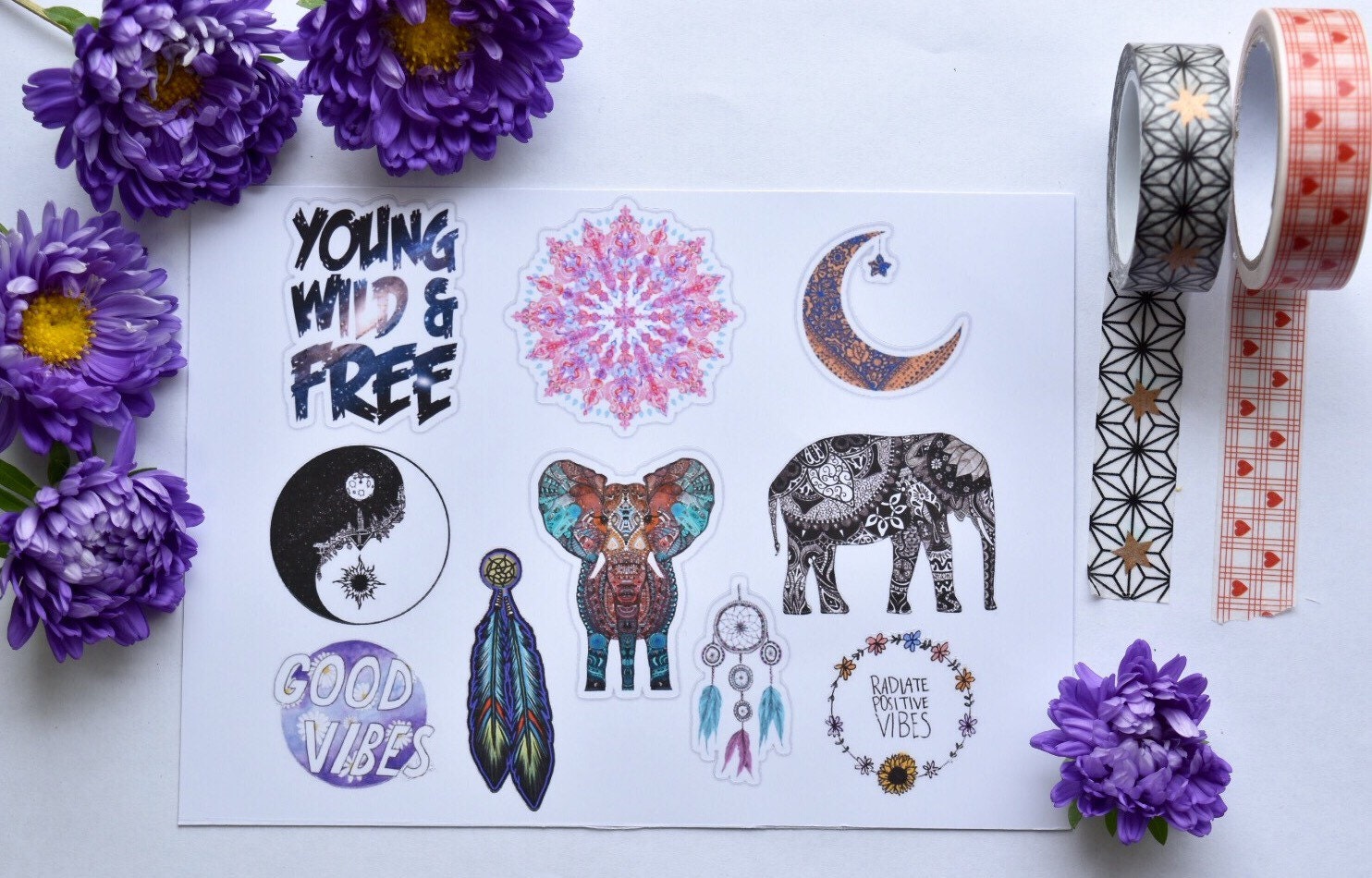 Tumblr stickers / boho stickers / bohemian by MarvellousStickers